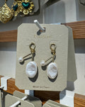 Pearl Disc Branch Earrings - W3-0328