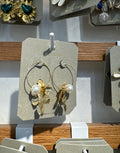 Leaf and Pearl Charm Hoops - W3-0330