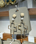 Layered Cross Pearl Earrings - W3-0332