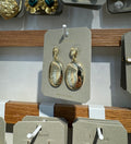 Textured Oval Frame Earrings - W3-0334
