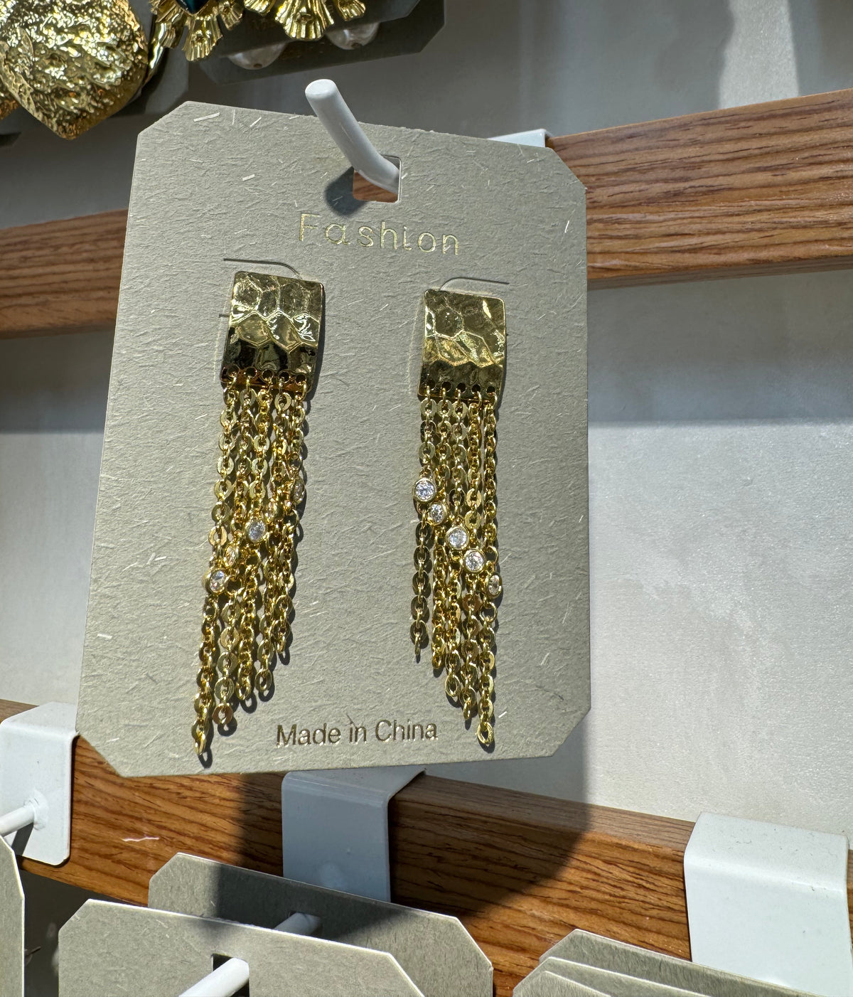 Mesh Chain Fringe Earrings - W3-0335
