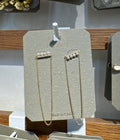 Pearl Bar Chain Loop Earrings - W3-0339