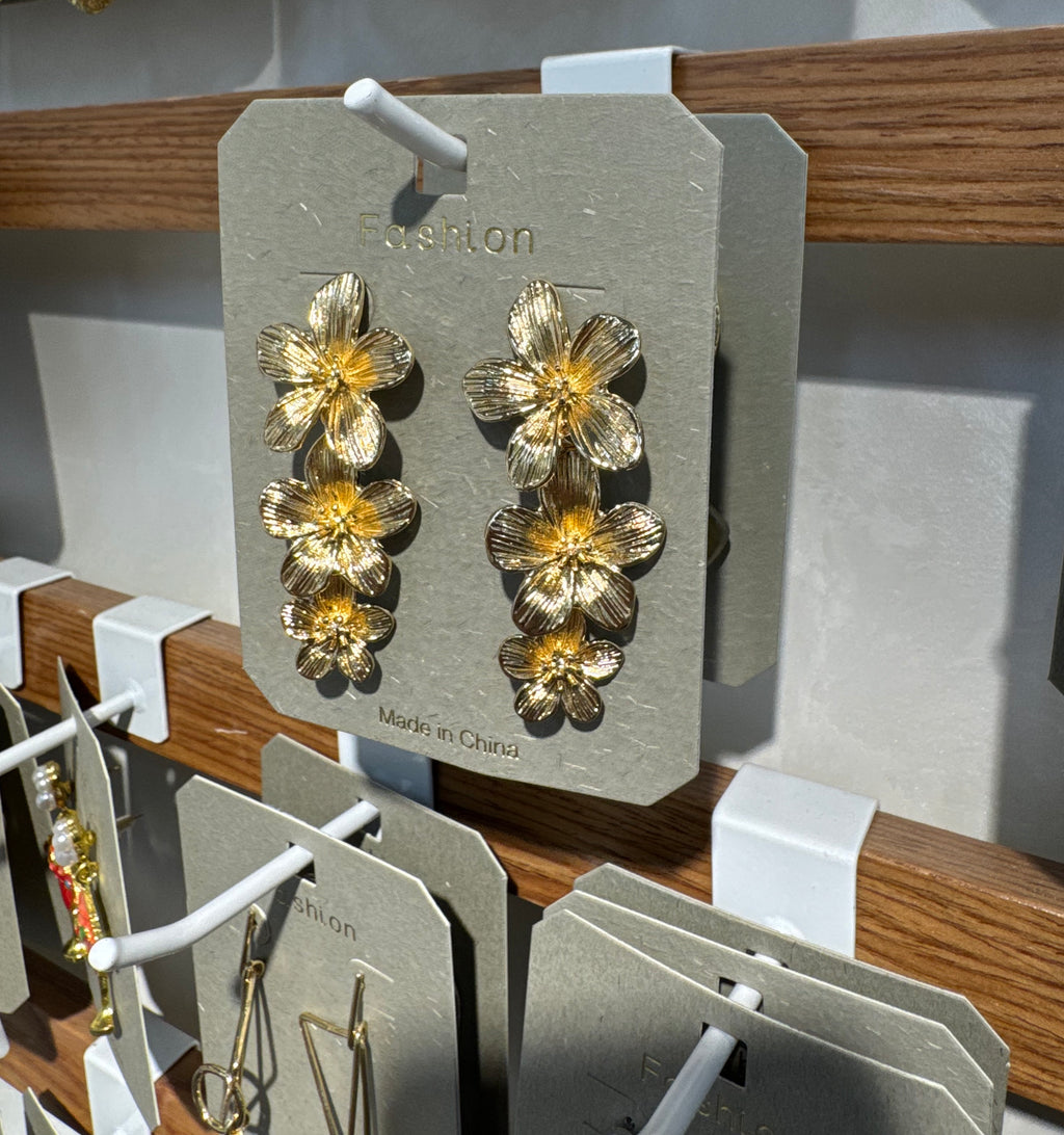Cascading Flower Drop Earrings - W3-0344