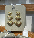 Triple Heart Drop Earrings - W3-0346