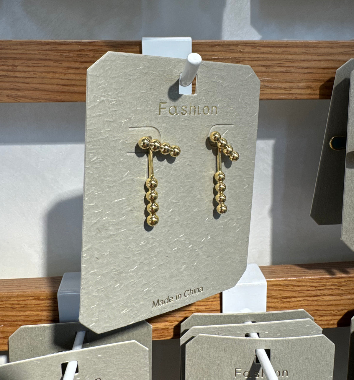 Bead Cluster Chain Earrings - W3-0349