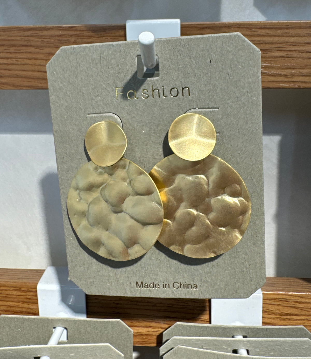 Hammered Double Disc Earrings - W3-0350