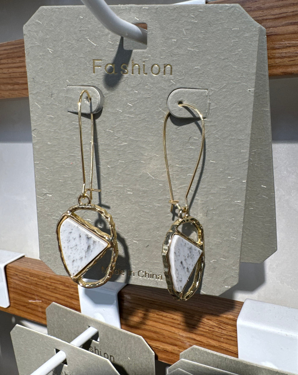 Long Wire Triangle Earrings - W3-0356