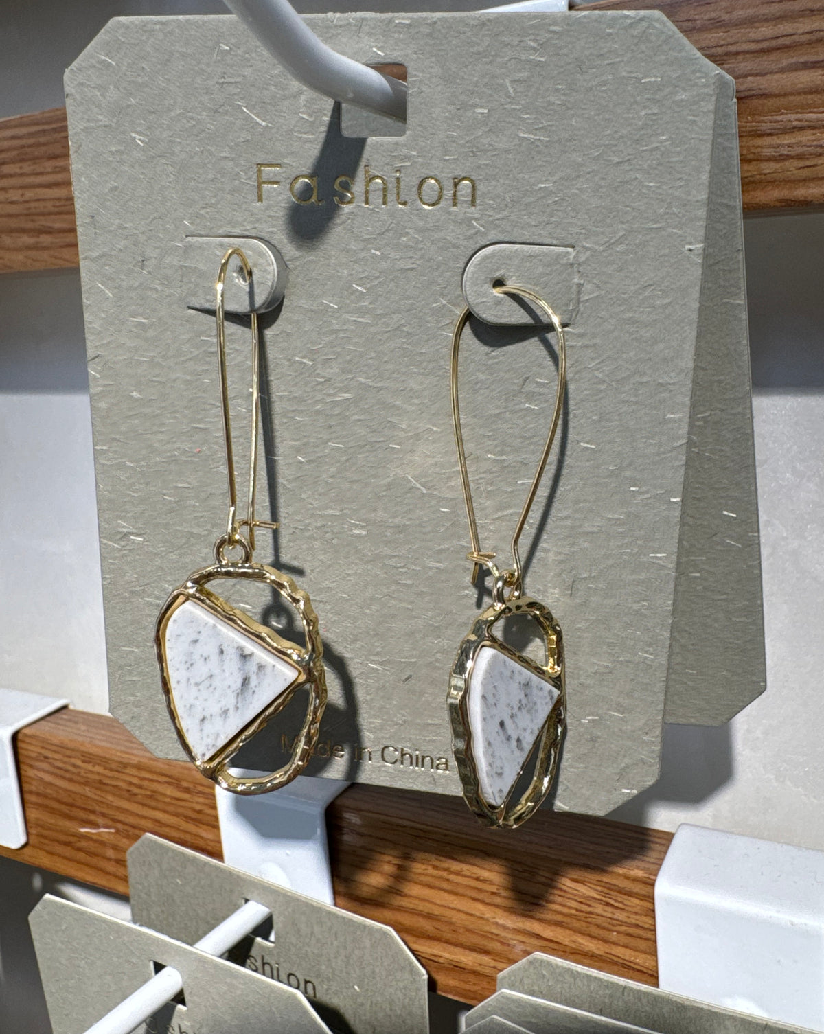 Long Wire Triangle Earrings - W3-0356