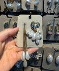 Asymmetric Pearl Tassel Earrings - W3-0359