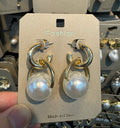 Sculpted Loop Pearl Earrings - W3-0381