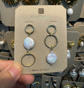 Asymmetric Pearl Ring Earrings - W3-0387