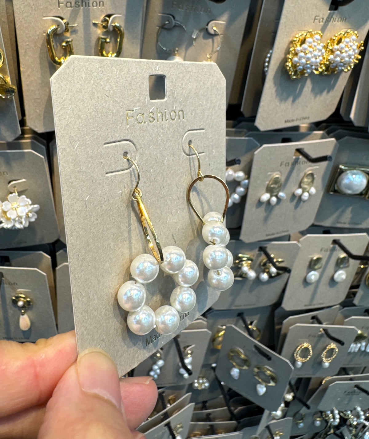 Pearl Cluster Hook Earrings - W3-0415