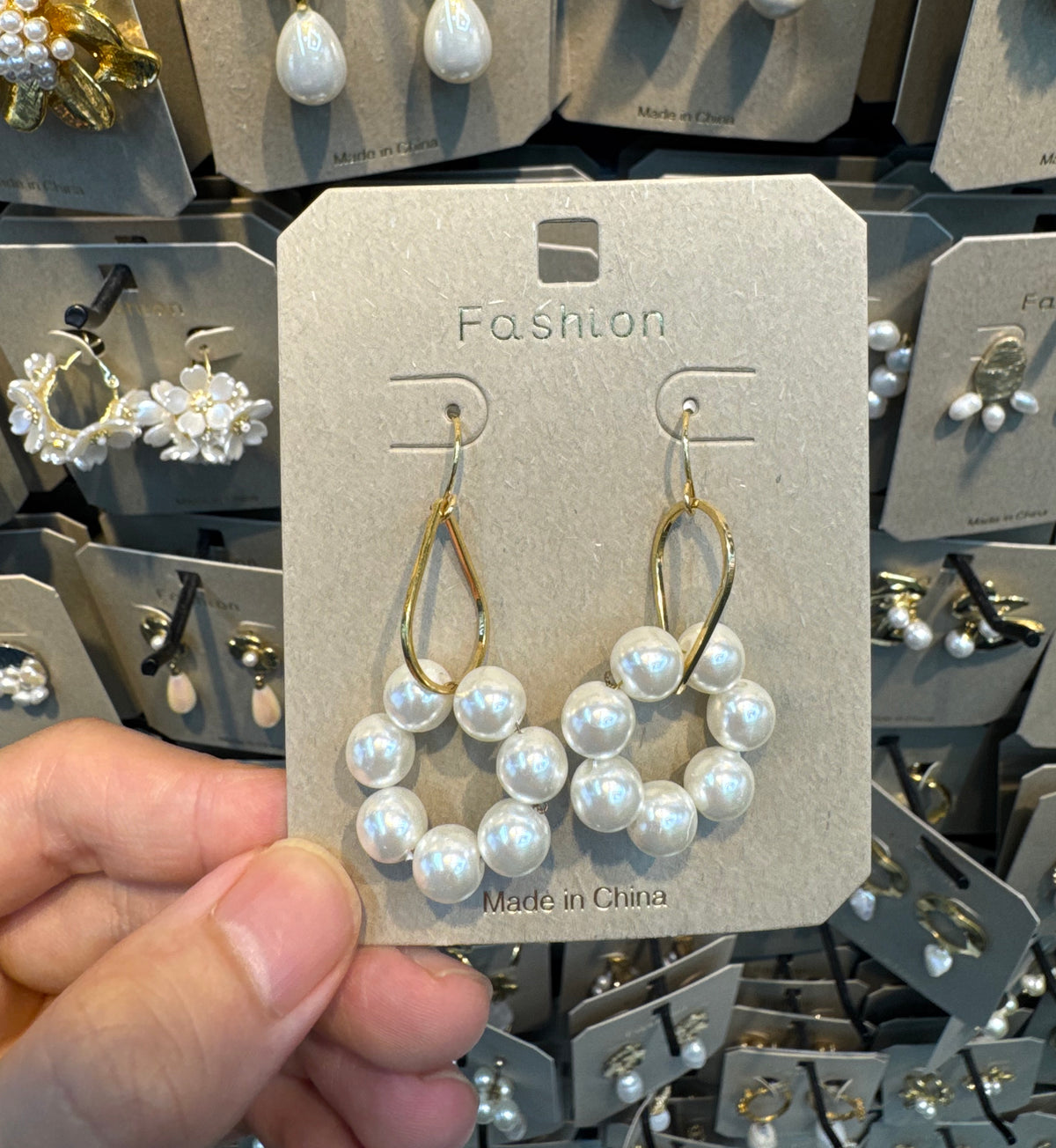 Pearl Cluster Hook Earrings - W3-0415