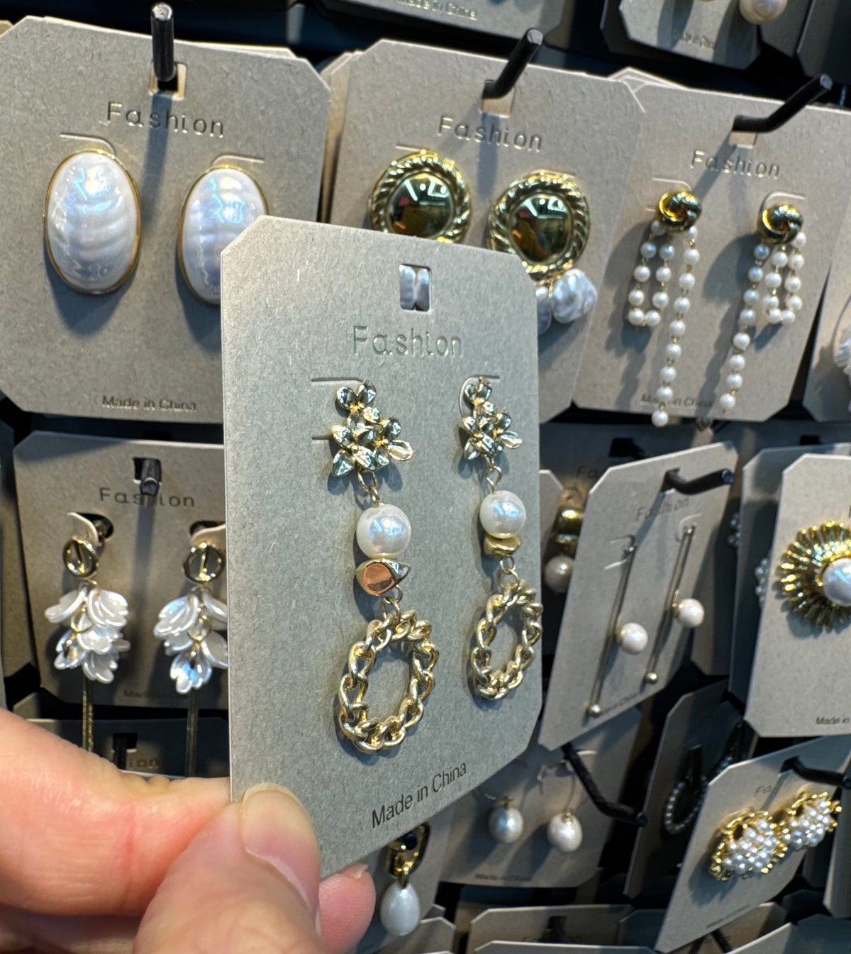 Floral Stud Pearl Ring Earrings - W3-0427