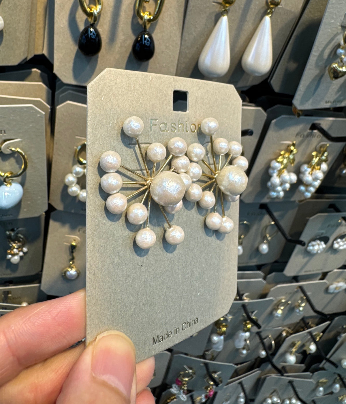Radiant Pearl Cluster Studs - W3-0435