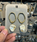 Organic Ring Baroque Pearl Earrings - W3-0440