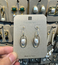 Oval Frame Pearl Hook Earrings - W3-0455