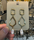 Geometric Frame Pearl Earrings - W3-0481