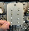 Long Mixed Bead Chain Earrings - W3-0492