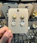 Round Stud Oval Shell Earrings - W3-0499