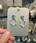 Twisted Pearl Oval Drop Earrings - W3-0506