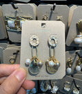 Oval Stud Mixed Charm Earrings - W3-0509
