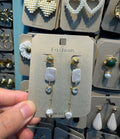 Square Pearl Chain Drop Earrings - W3-0525