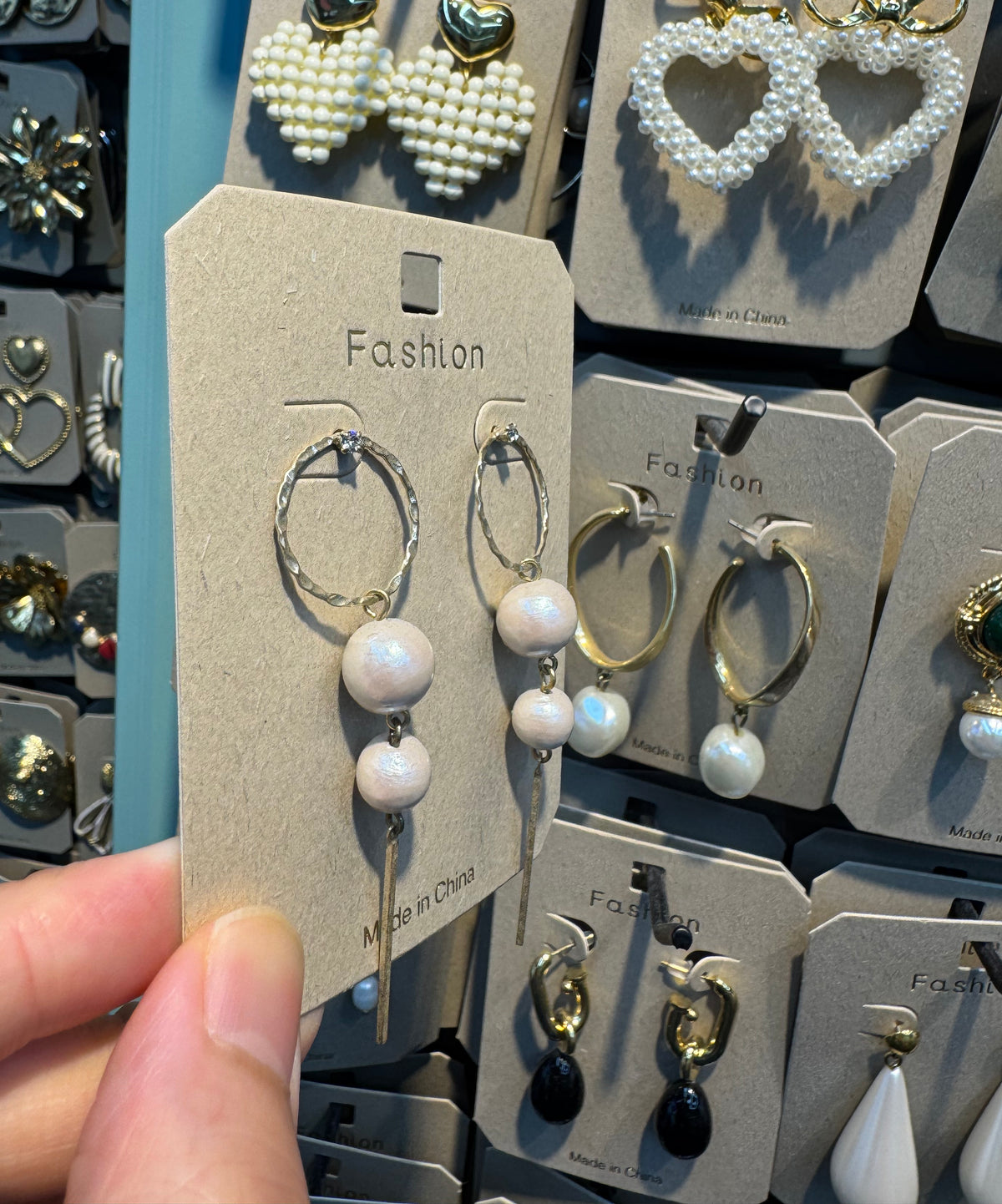 Open Circle Double Pearl Earrings - W3-0528