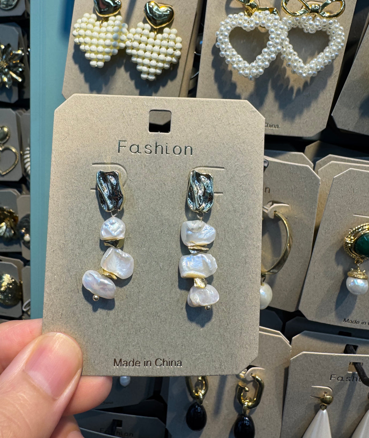 Stacked Baroque Pearl Earrings - W3-0529