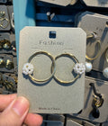 Large Hoop Beaded Ball Earrings - W3-0537