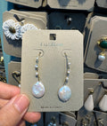 Slim Beaded Pearl Drop Earrings - W3-0539