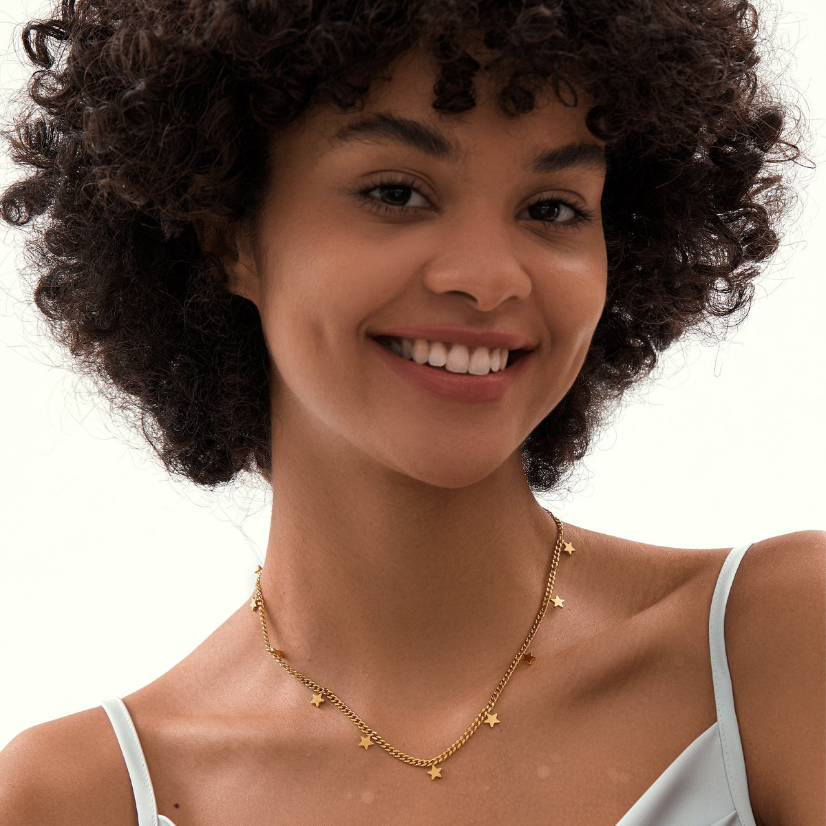 Curb-Chain Star Charm Necklace